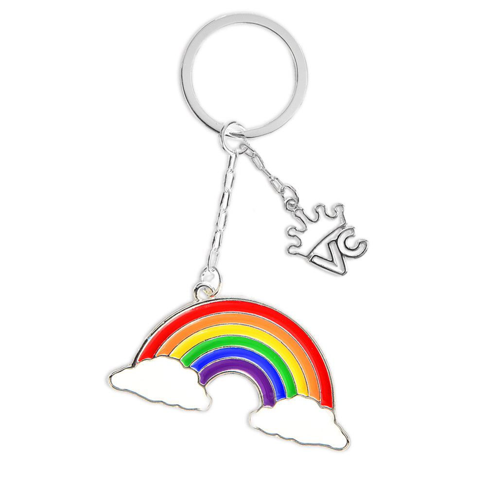 Holographic Rainbow Keychain w/ Keyrings