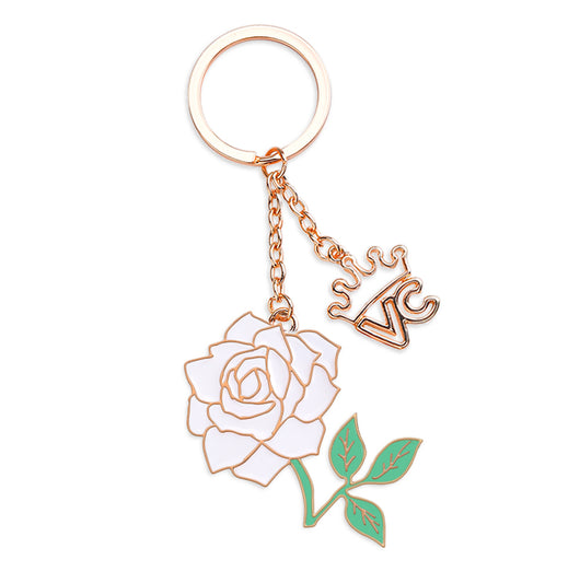 White Rose Keychain