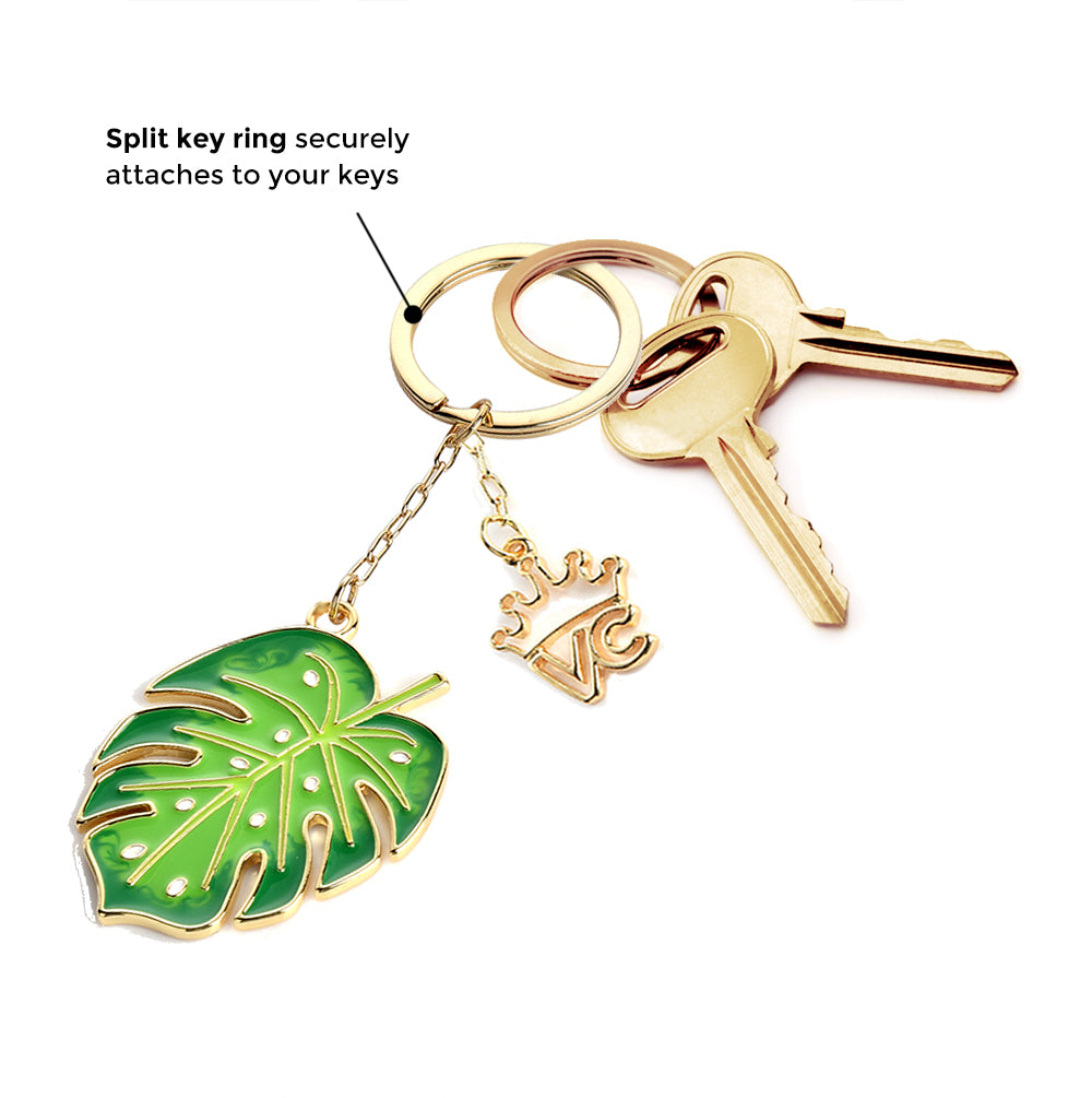Velvet Monogram Keychain - S in Green
