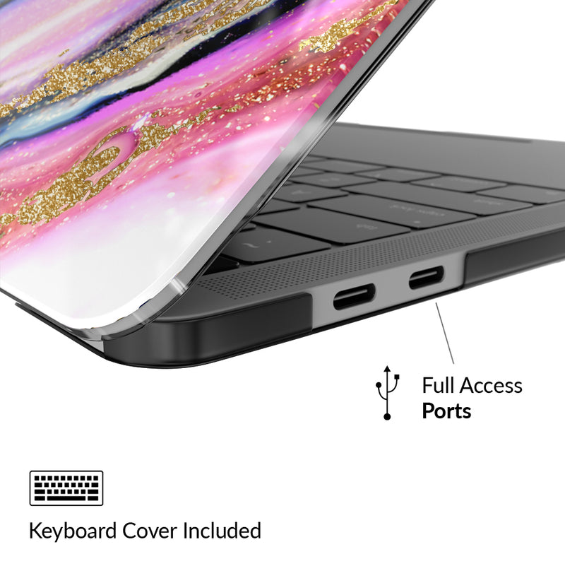 Marble Laptop Case Black And Blue Keyboard Galaxy Glitter Marble