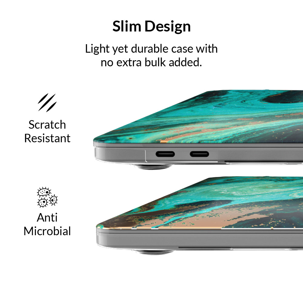 Emerald Gold Marble Macbook Case - Thumbnail 2