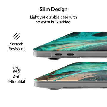 Emerald Gold Marble Macbook Case
