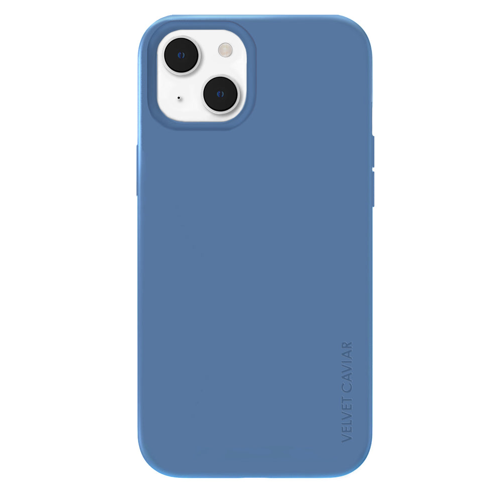 Linen Blue Silicone iPhone Case iPhone 13 Pro