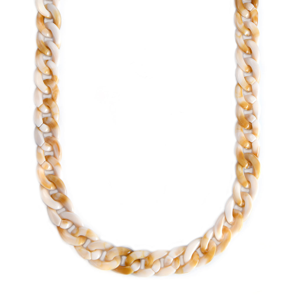 Mask Chain Necklace - 19mm Curb in Bone – VelvetCaviar.com