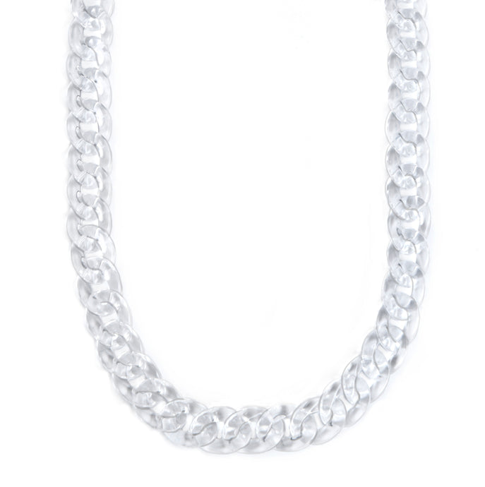 Mask Chain Necklace - 19mm Curb in Clear Lucite