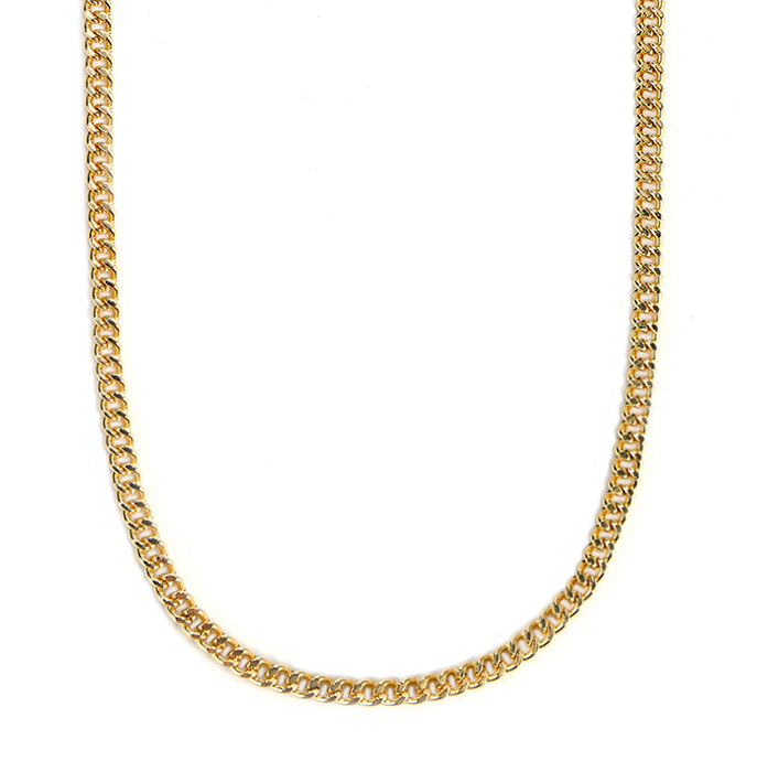 Mask Chain Necklace - 5mm Curb in Gold