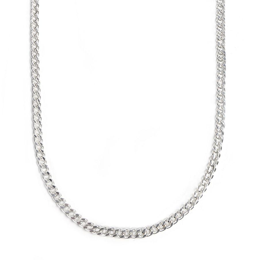 Mask Chain Necklace - 5mm Curb in Silver