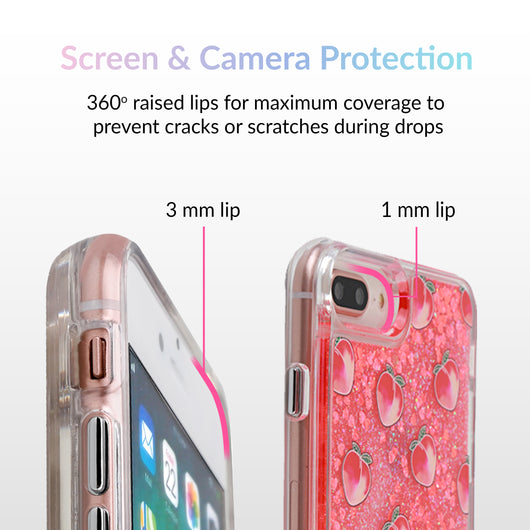 Peach Clear Glitter iPhone Case –