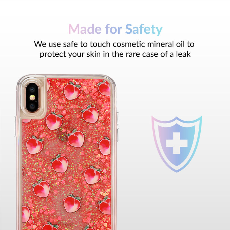 Peach Clear Glitter iPhone Case - Main Image