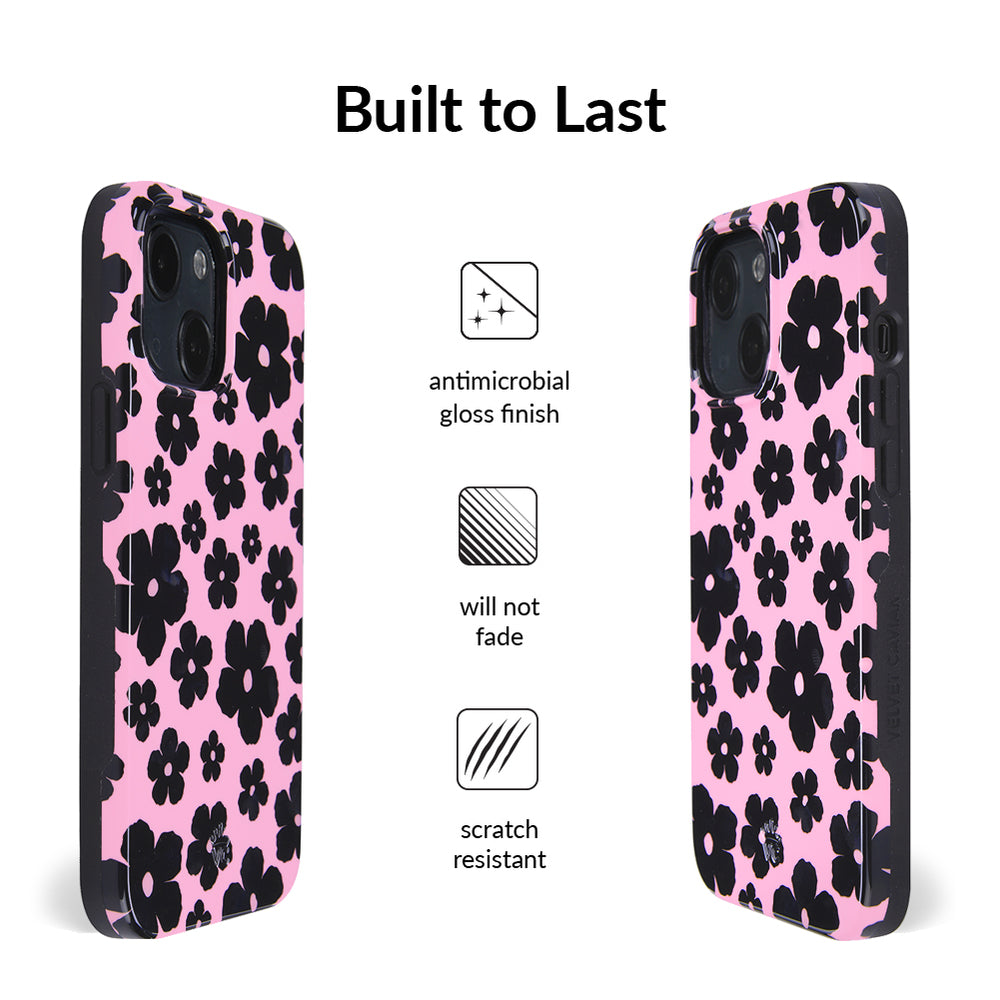 Housse Portefeuille Flip Cover Pour Wiko Y61 - Design Fleurs Noir Et Blanc - Cuir Artificiel - Neuf
