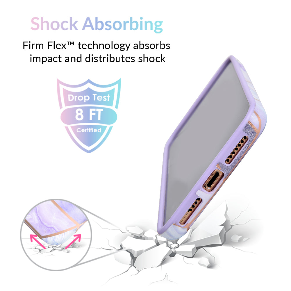 Purple Geometric Marble iPhone Case