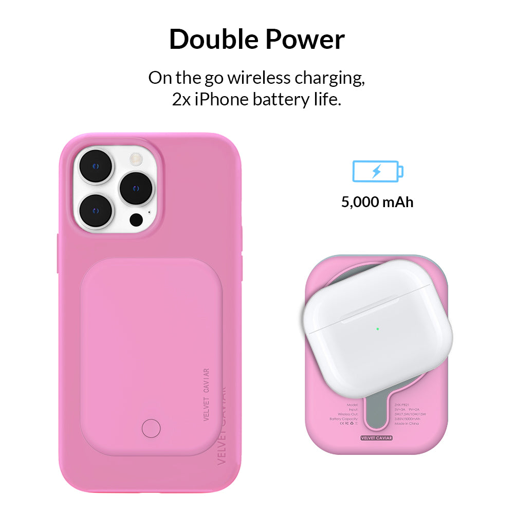 Pink Portable MagSafe Charger Power Pack Pink Portable MagSafe Charger Power Pack