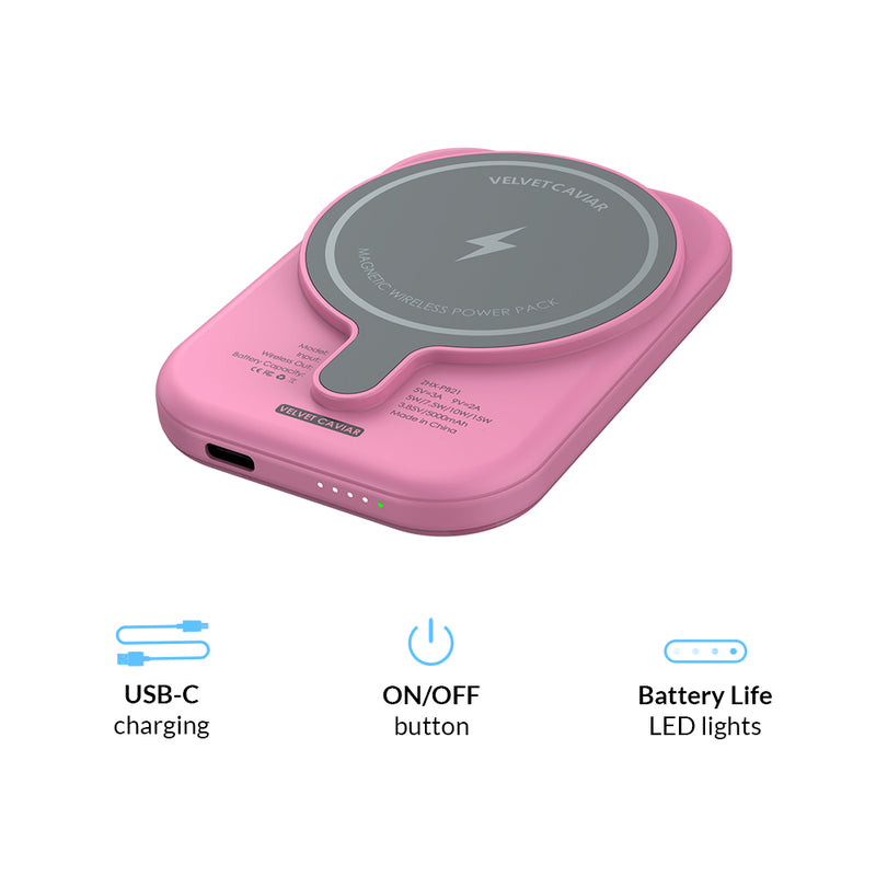 Hot Pink Leopard MagSafe Battery Power Pack