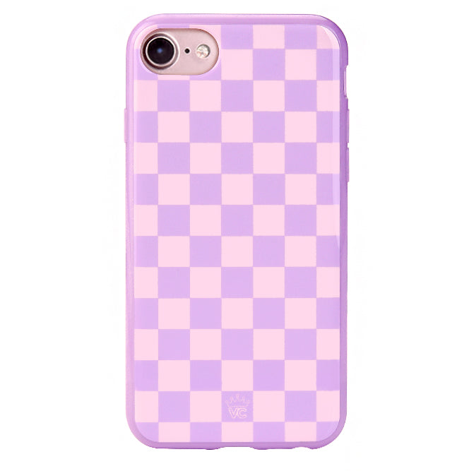 Checkered Lavender Nude iPhone Case –