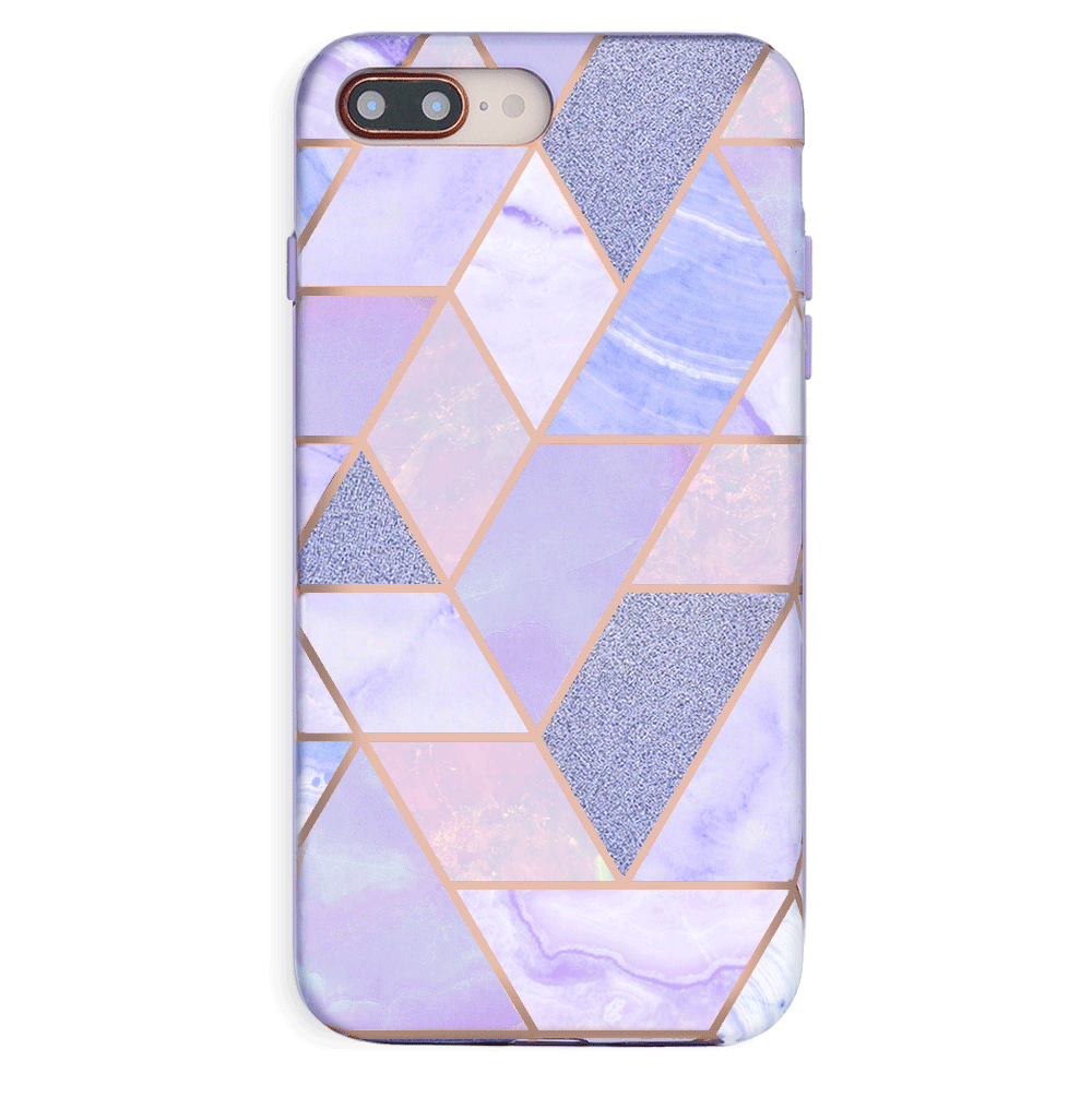 Purple Geometric Marble iPhone Case