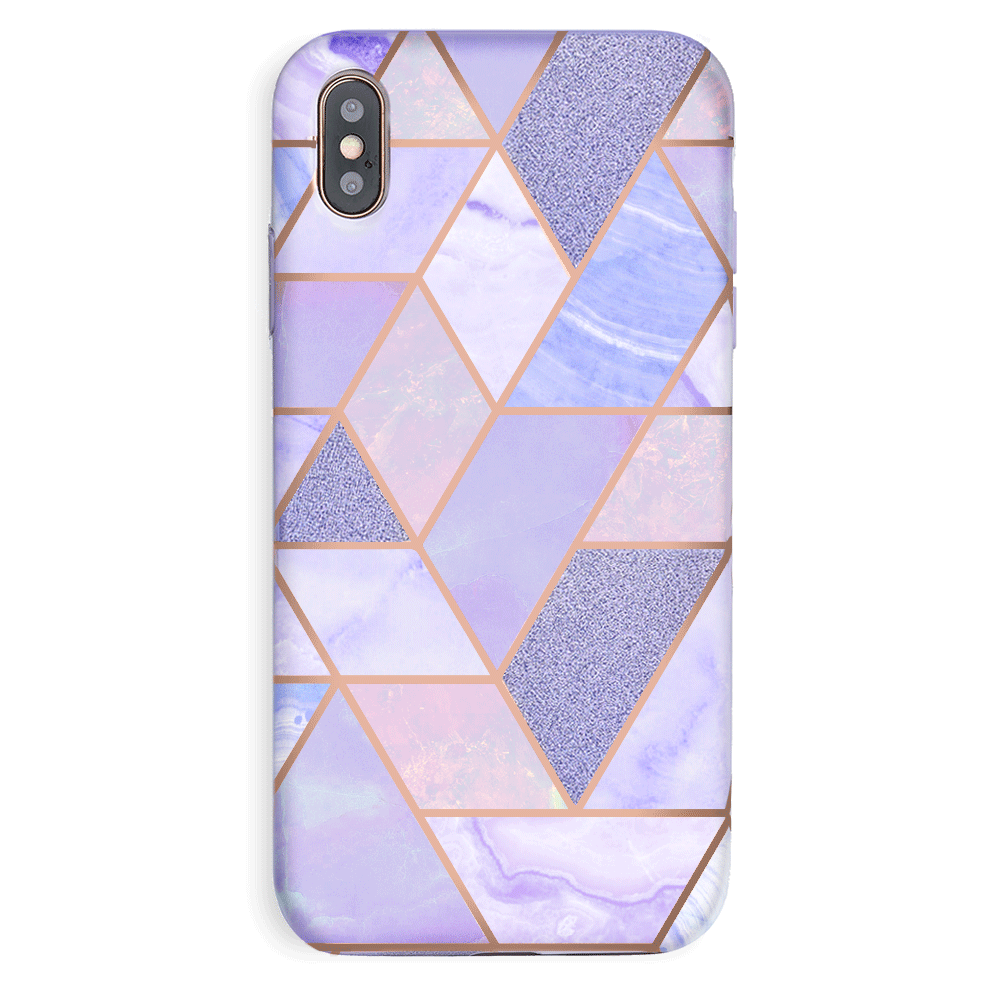 Purple Geometric Marble iPhone Case