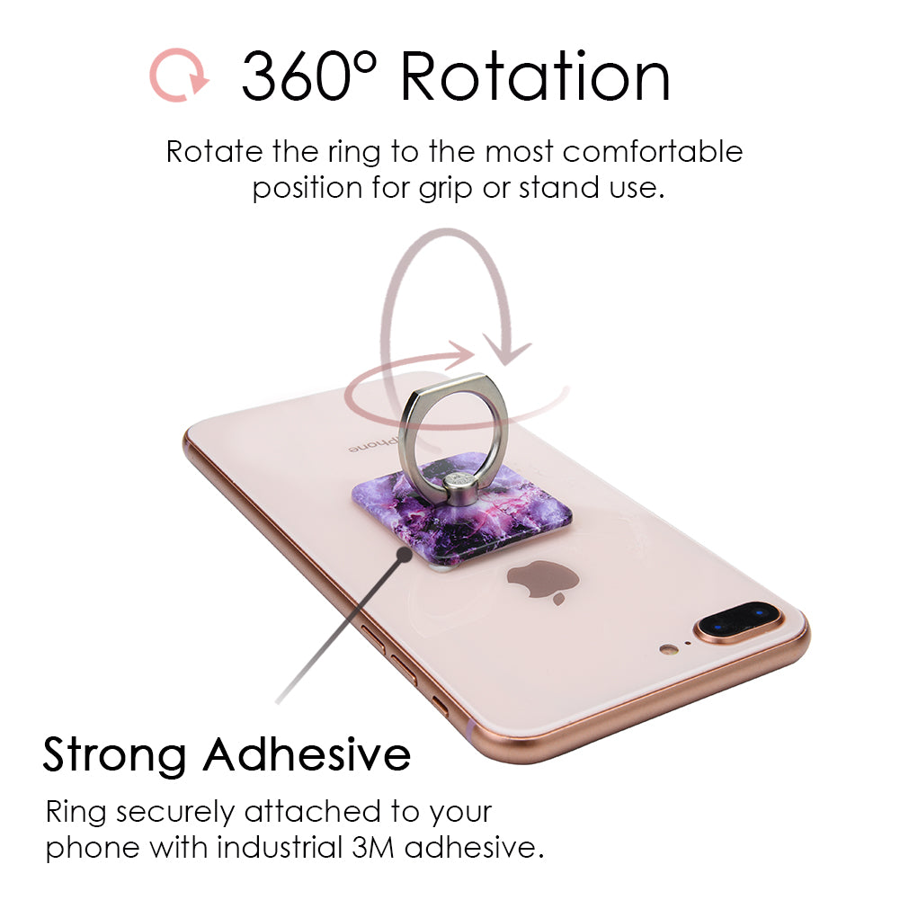 Purple Stone Marble Phone Ring - Thumbnail 3