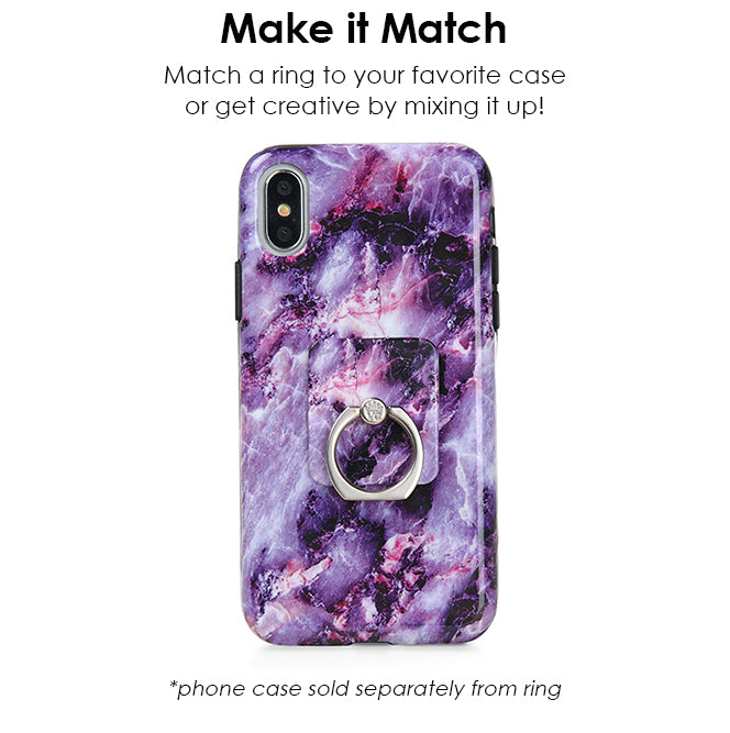 Purple Stone Marble Phone Ring - Thumbnail 2