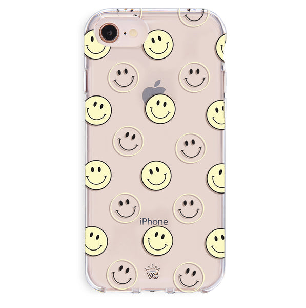 Clear Frosted Smiley Airpod Phone Case, by Velvet Caviar