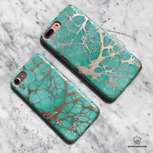 Turquoise Rose Gold Chrome iPhone Case iPhone X / Xs Turquoise Rose Gold Chrome iPhone Case iPhone X / Xs