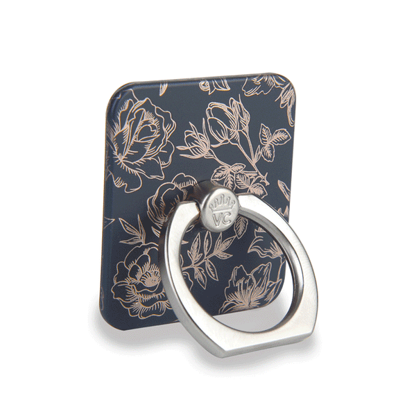 Rose Gold Chrome Floral Phone Ring VelvetCaviar