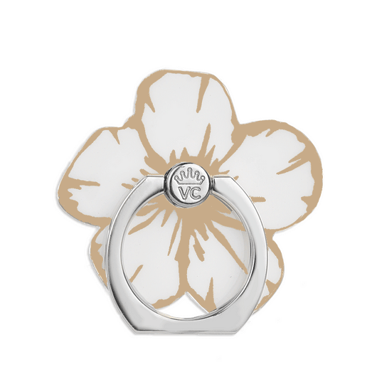 White and Gold Floral Ring