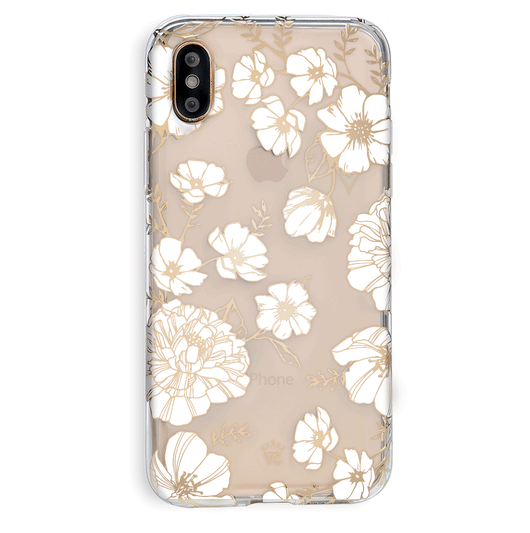 White and Gold Floral Clear iPhone Case – VelvetCaviar.com