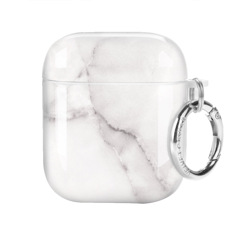 AirPods Case + Keychain Clip Protective Marble Cover For Apple Airpods 1/2  & Pro
